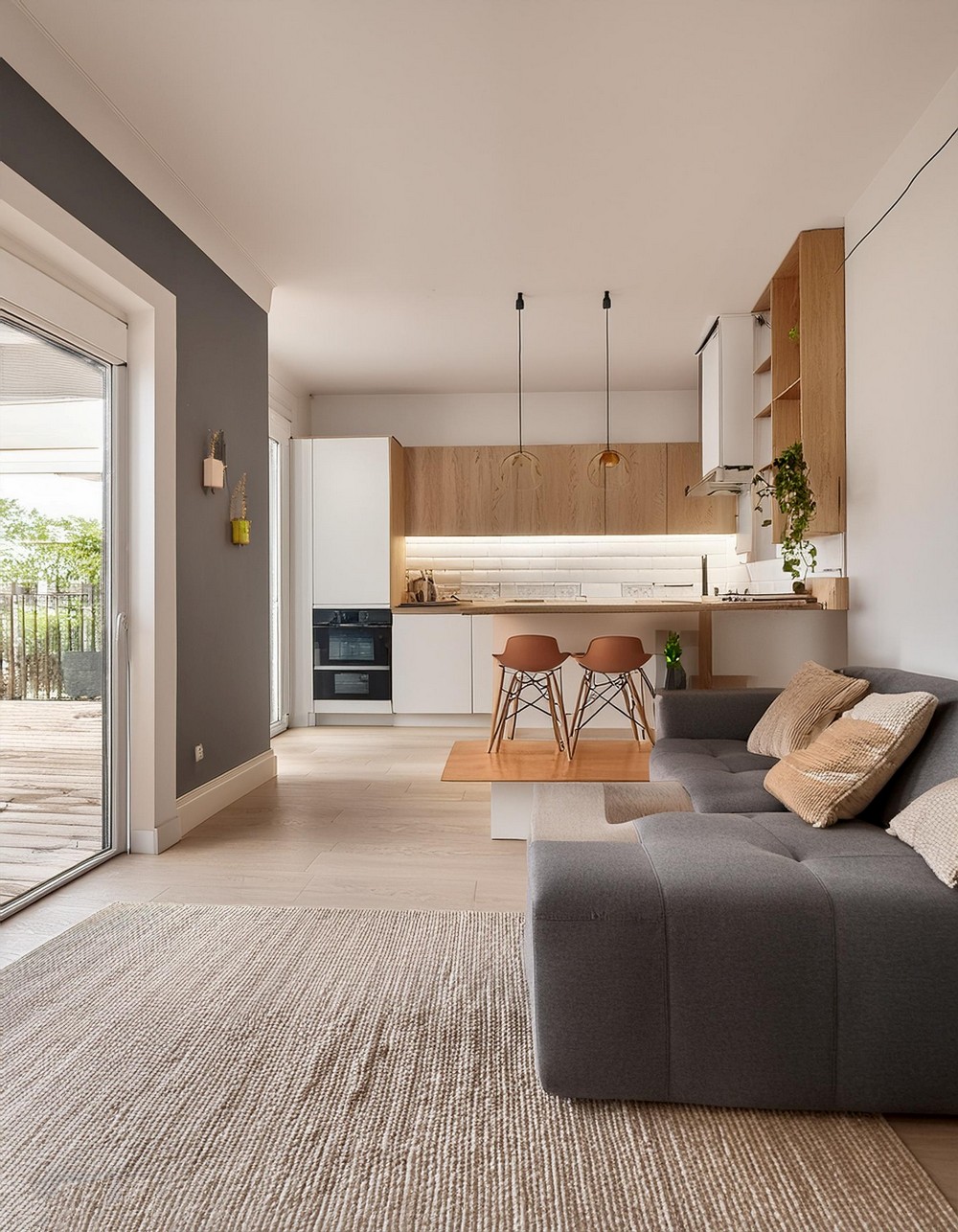 Built-In Seating for Small Open Kitchen Living Room