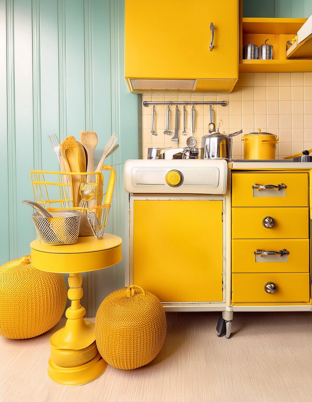 Cheerful Yellow with Vintage Collectibles