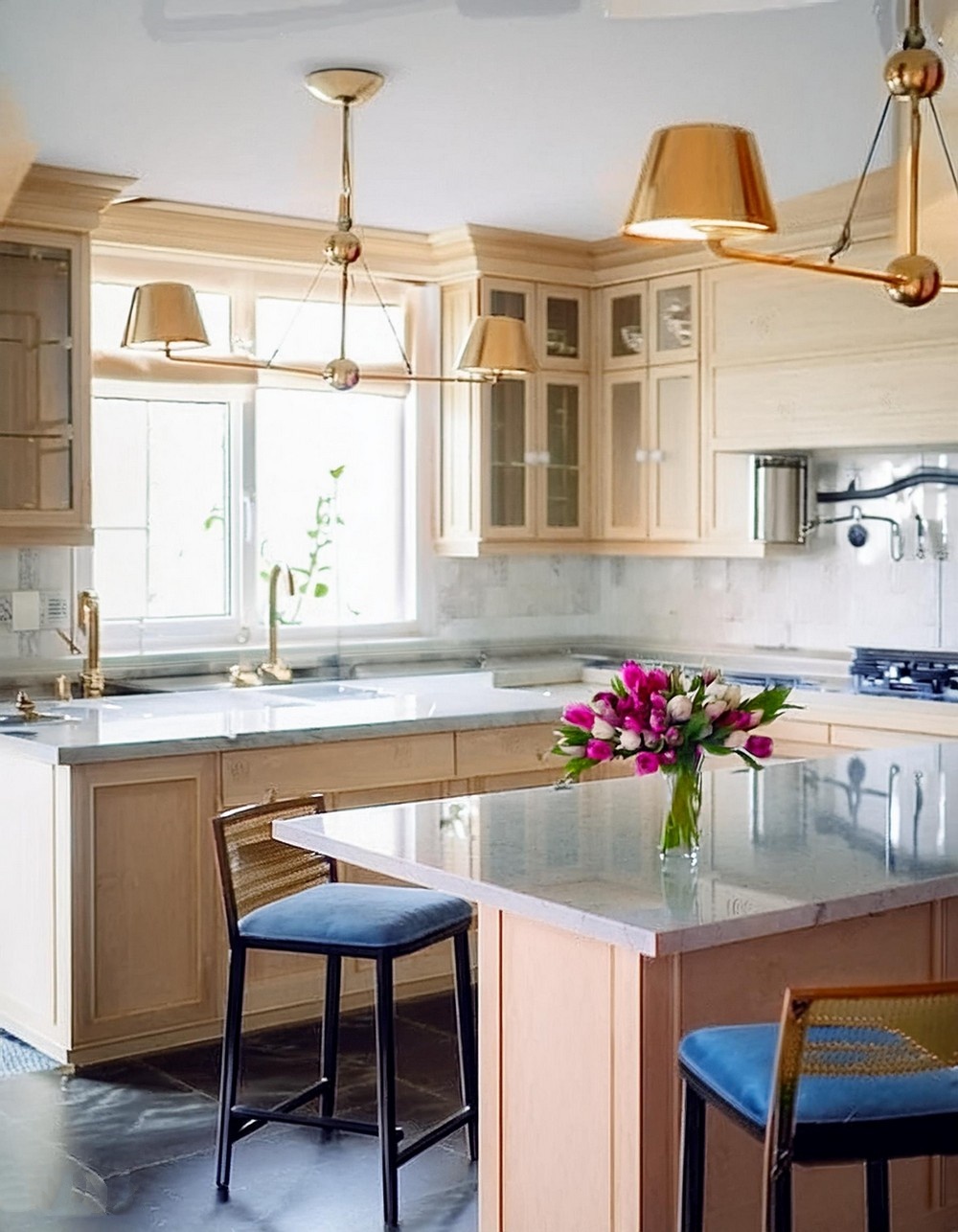 Elegant Brass and Black Chandeliers