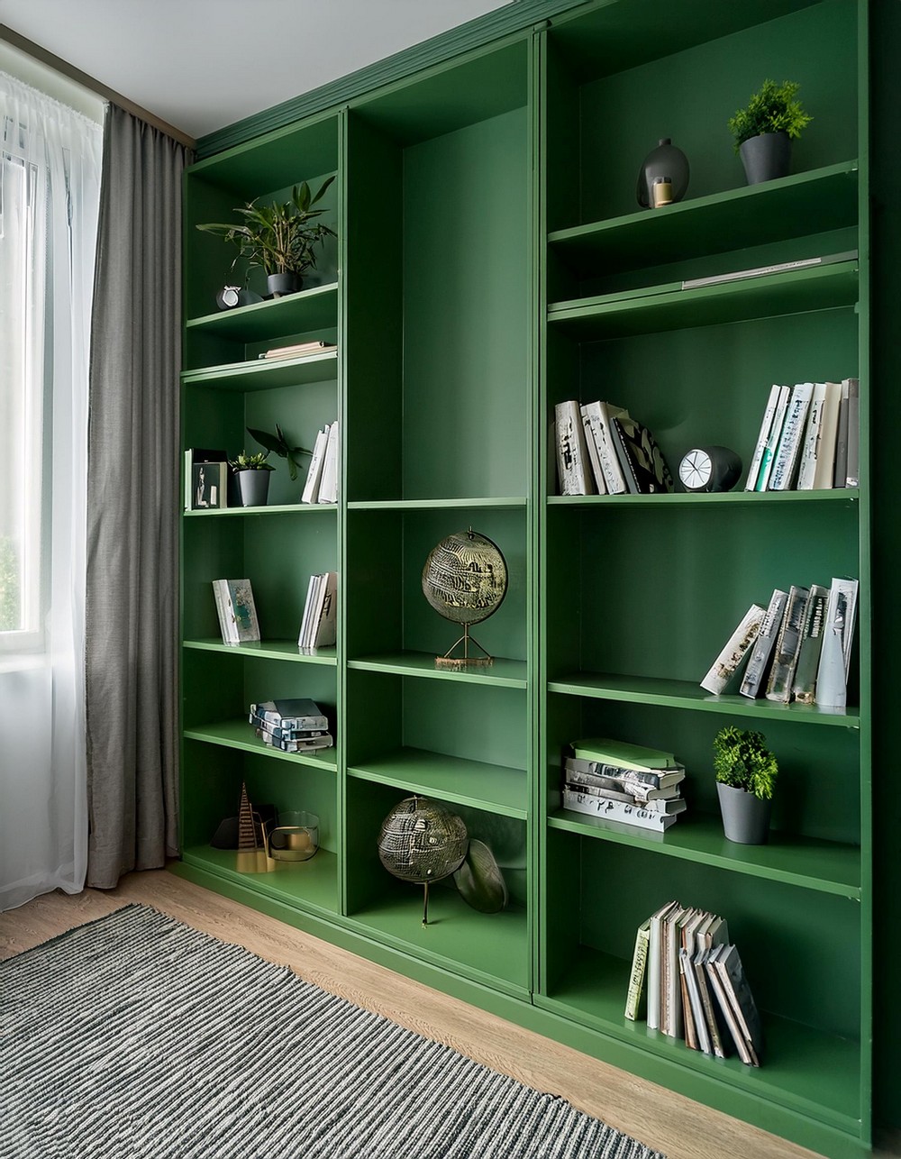 Forest Green Bookshelves