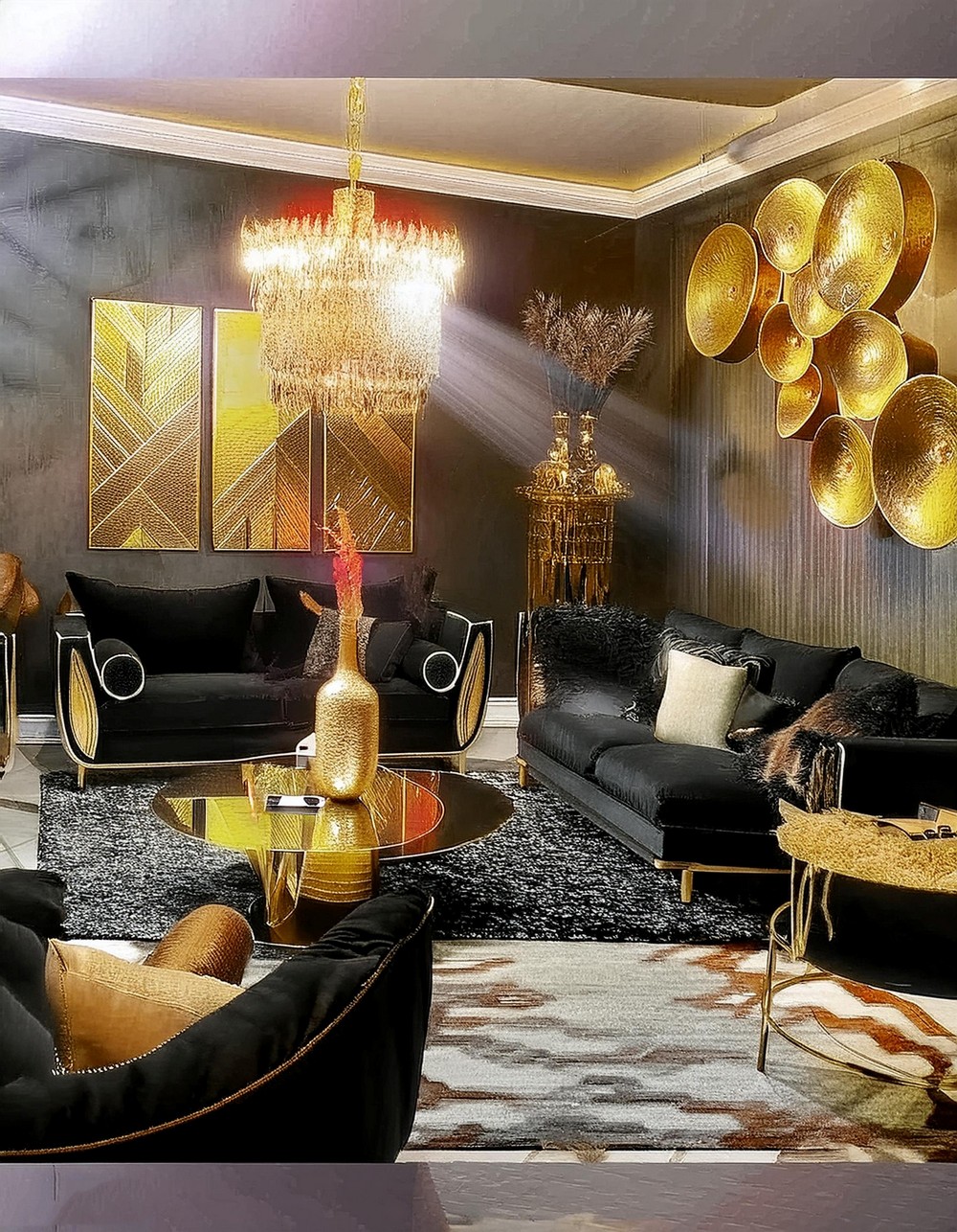 Glamorous Black And Gold Elegance