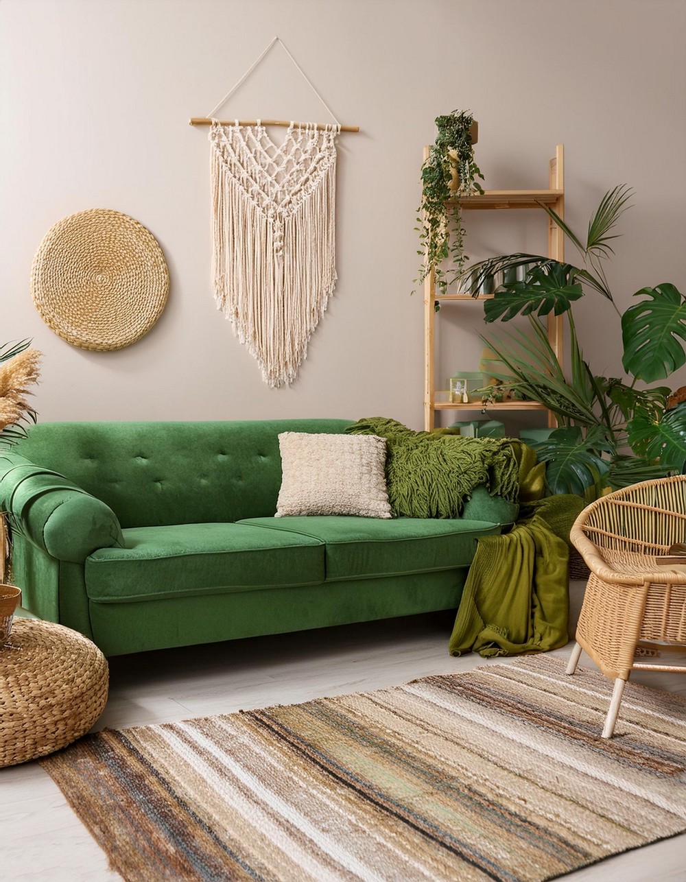 Green Couch And Rug