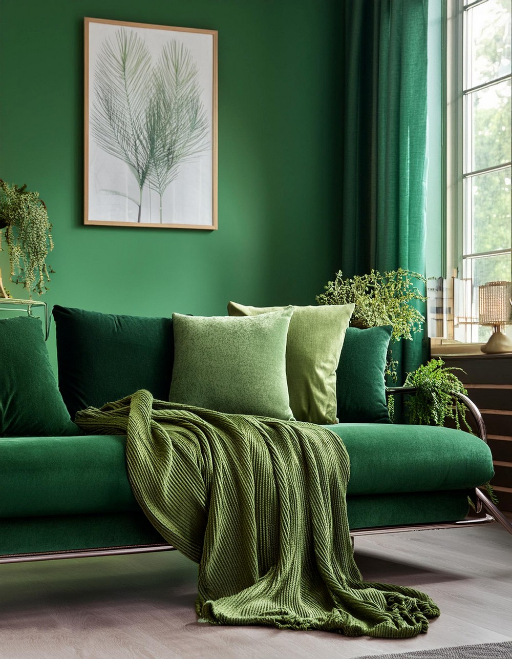 Green Throw Pillows and Blankets