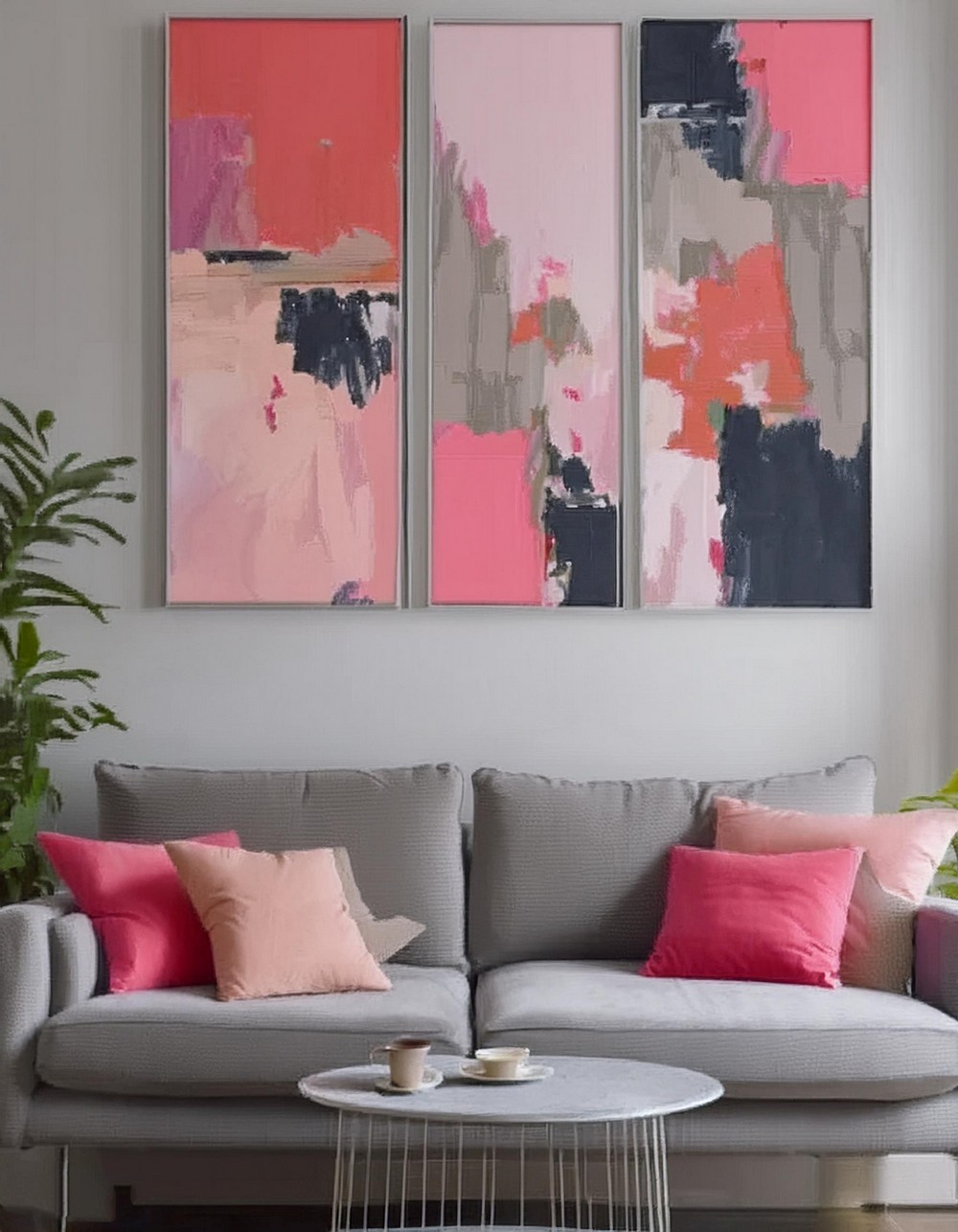 Grey and Pink Wall Art