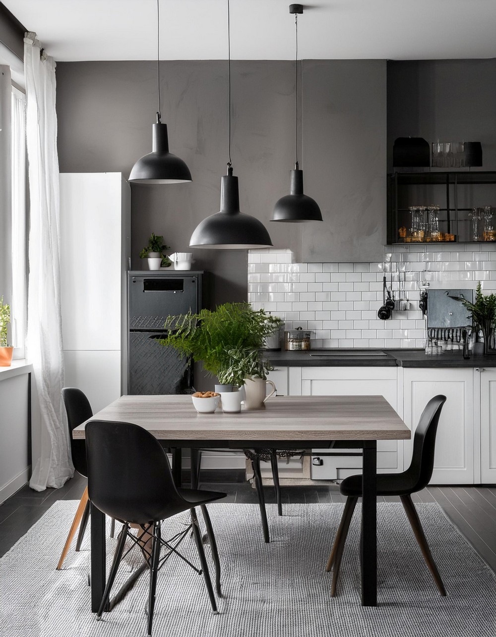 Industrial Chic For Black and White Kitchen