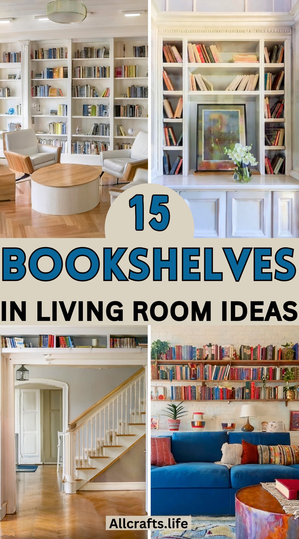 Inspiring Bookshelves In Living Room Designs