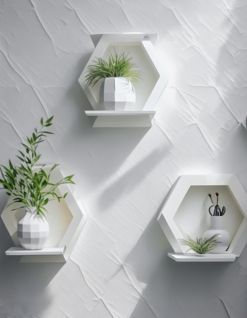 Minimalist Hexagonal Shelves