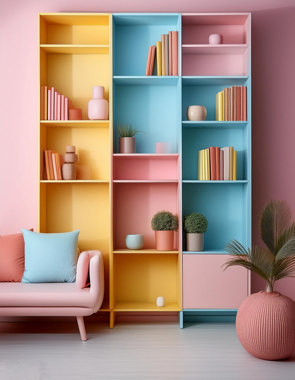 Pastel Color Block Shelves