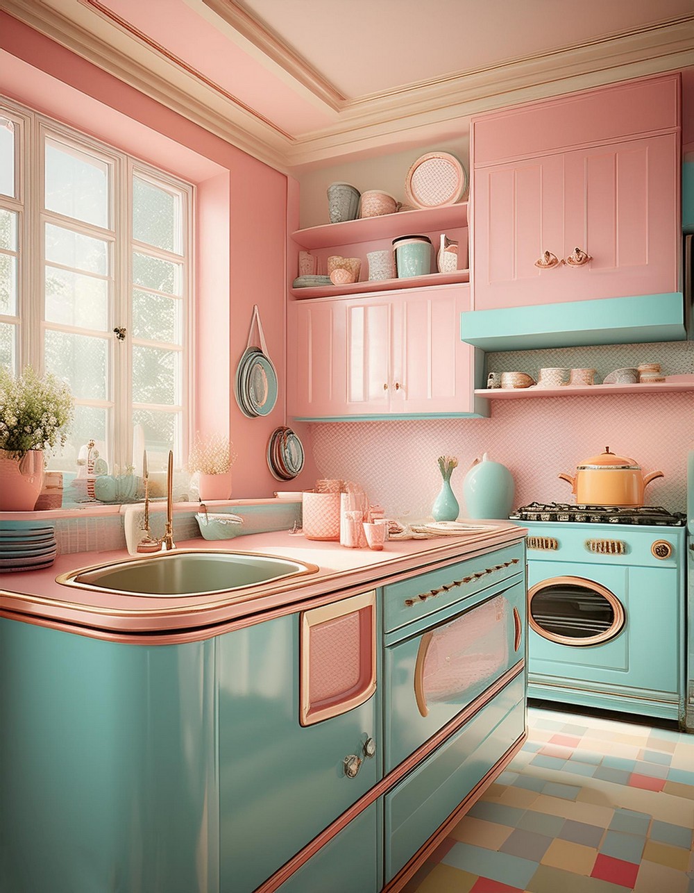 Pastel Perfection For 1950s Kitchen