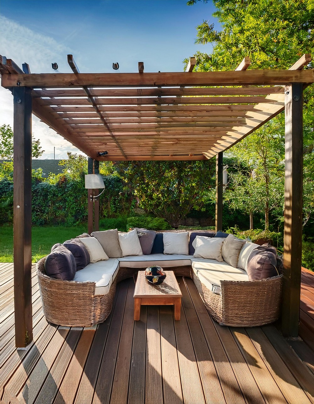 Pergola with Built-In Seating