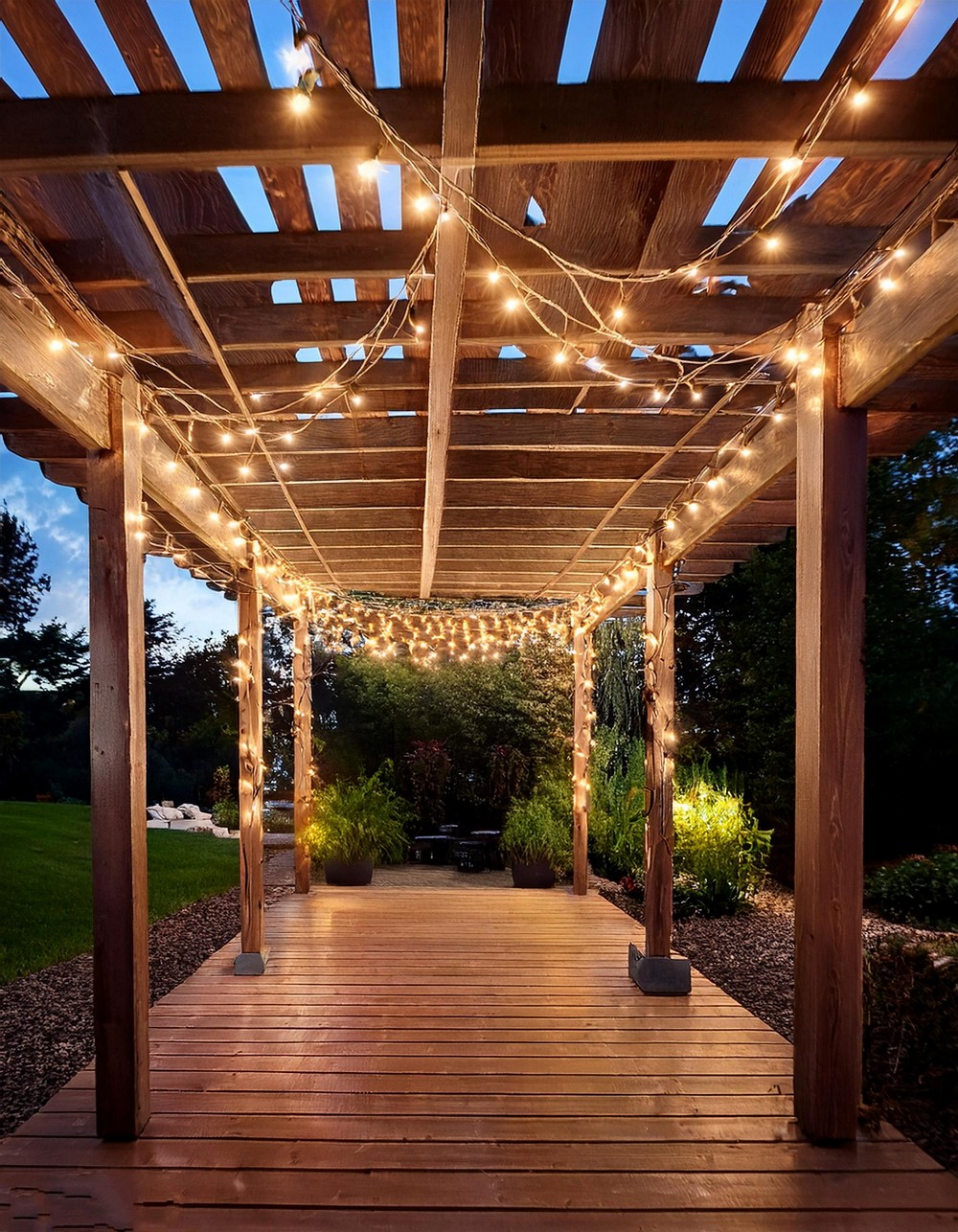 Pergola with String Lights