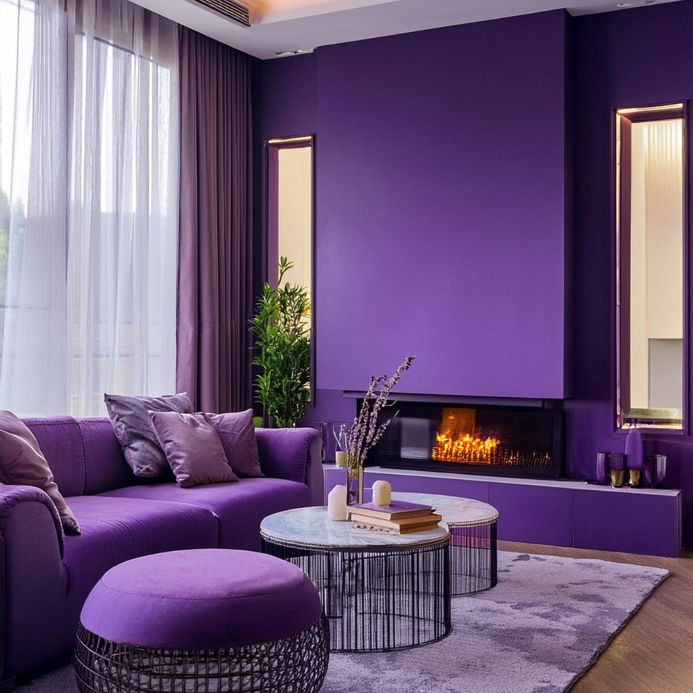 75 Purple Living Room Ideas You ll Love BDNE