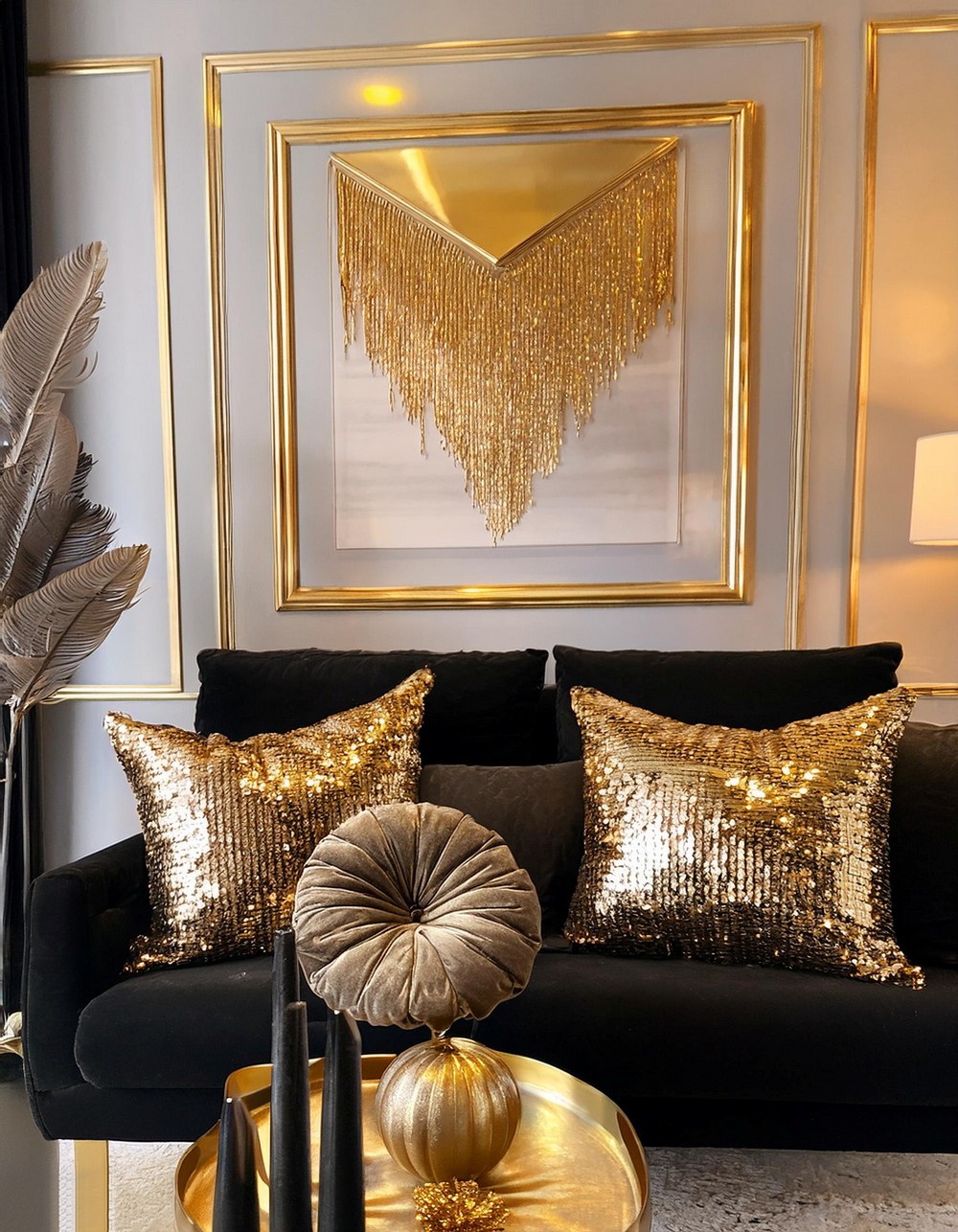 Sequin Cushions and Opulent Decor