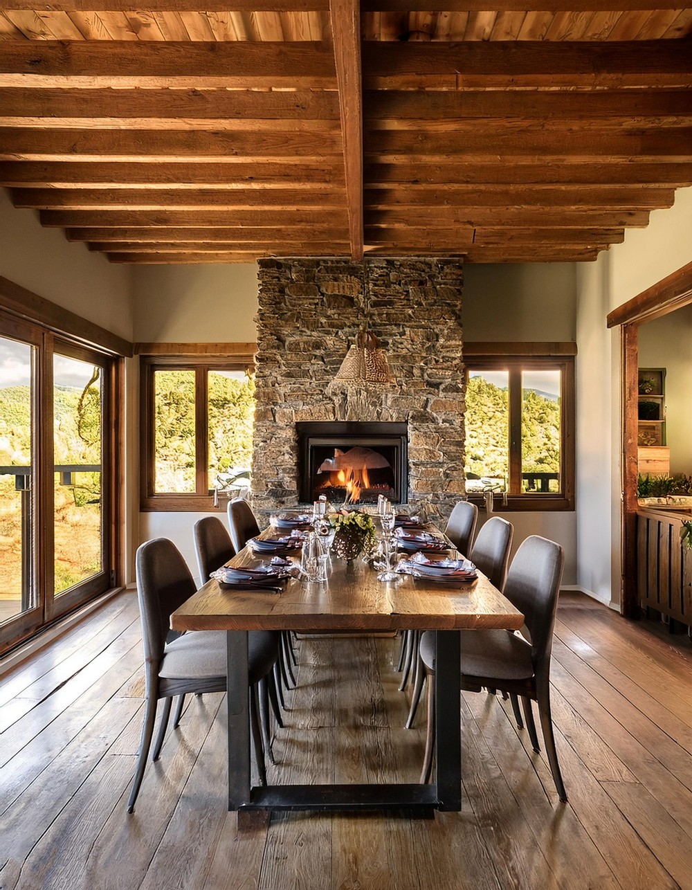 Stone Fireplace