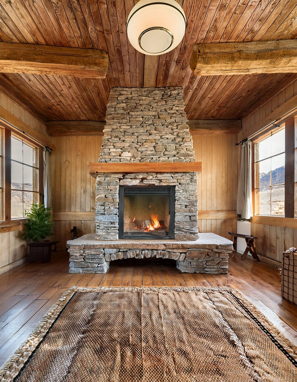 Stone Fireplace