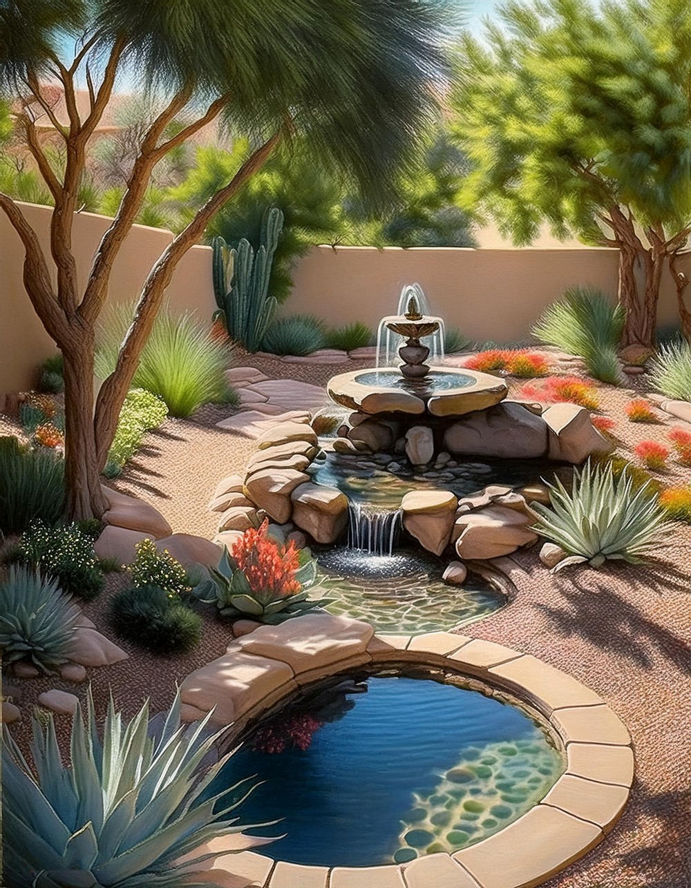 Add a Statement Piece with a Desert Water Feature