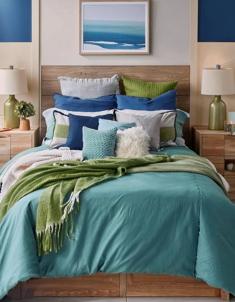 Blue and Green Ombre Bedding