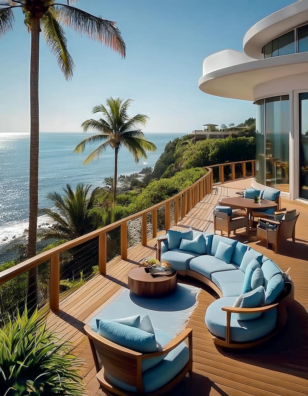 Curved Deck with Coastal Views