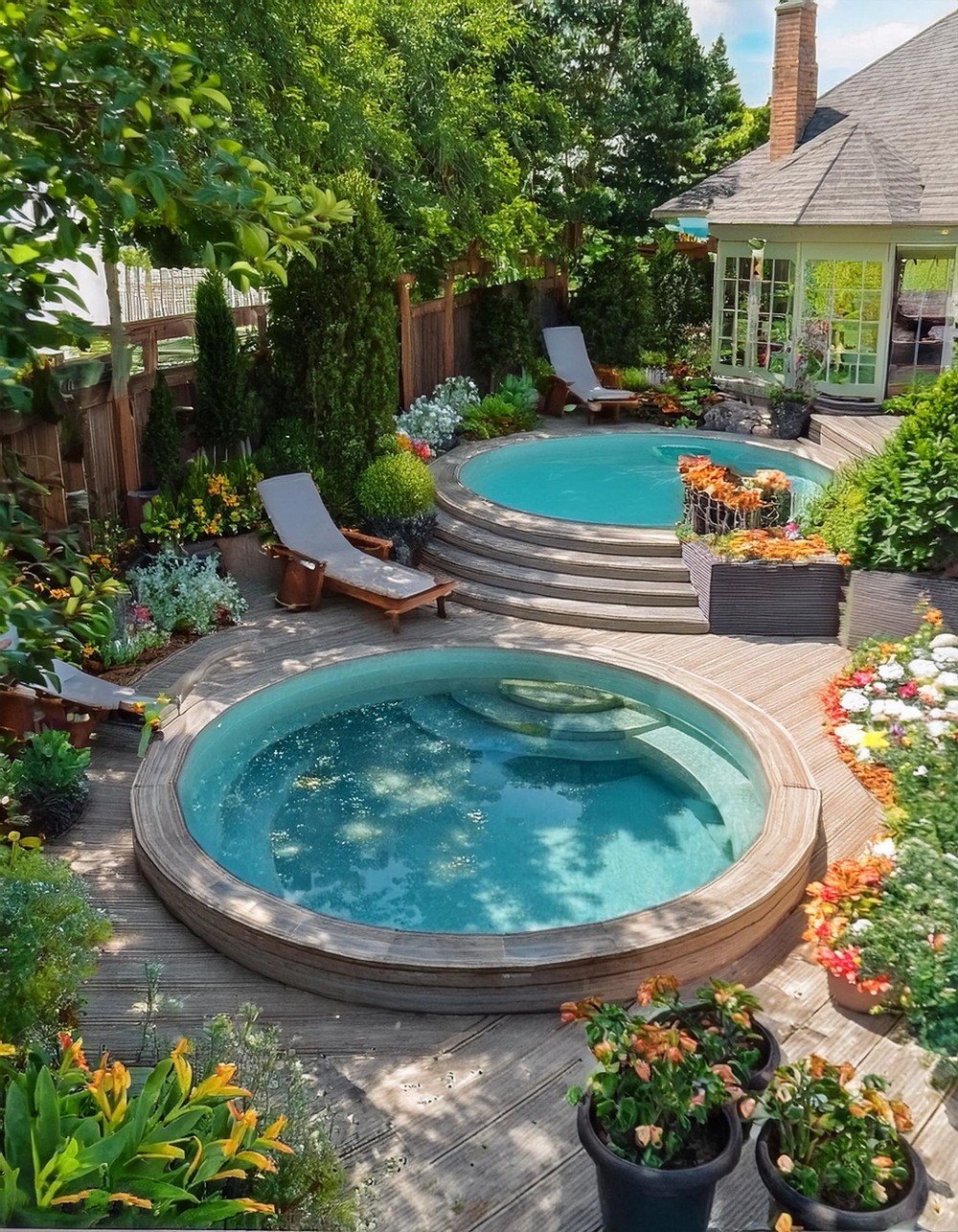 Deck with Integrated Planter Boxes