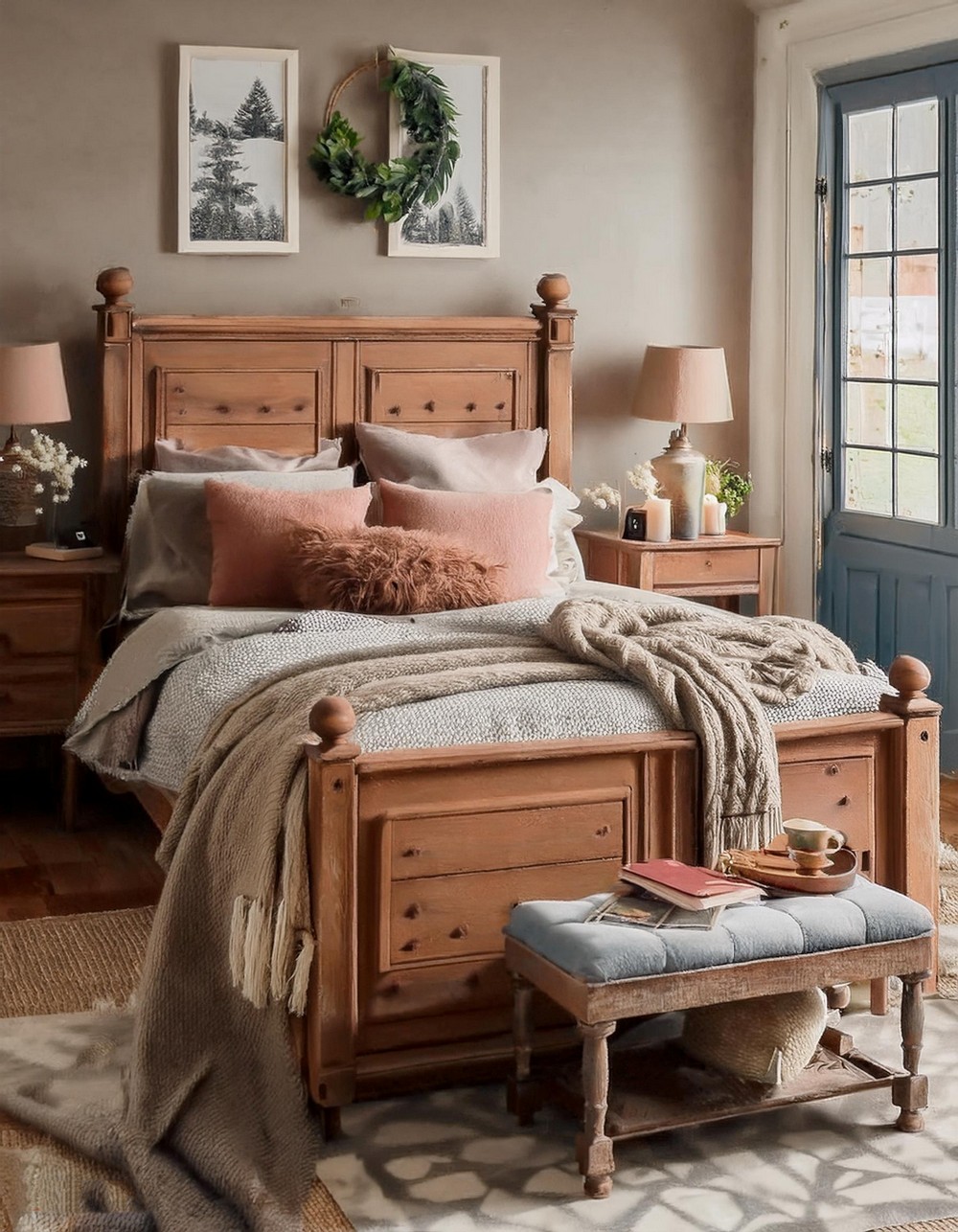 Distressed Terracotta Wooden Furniture