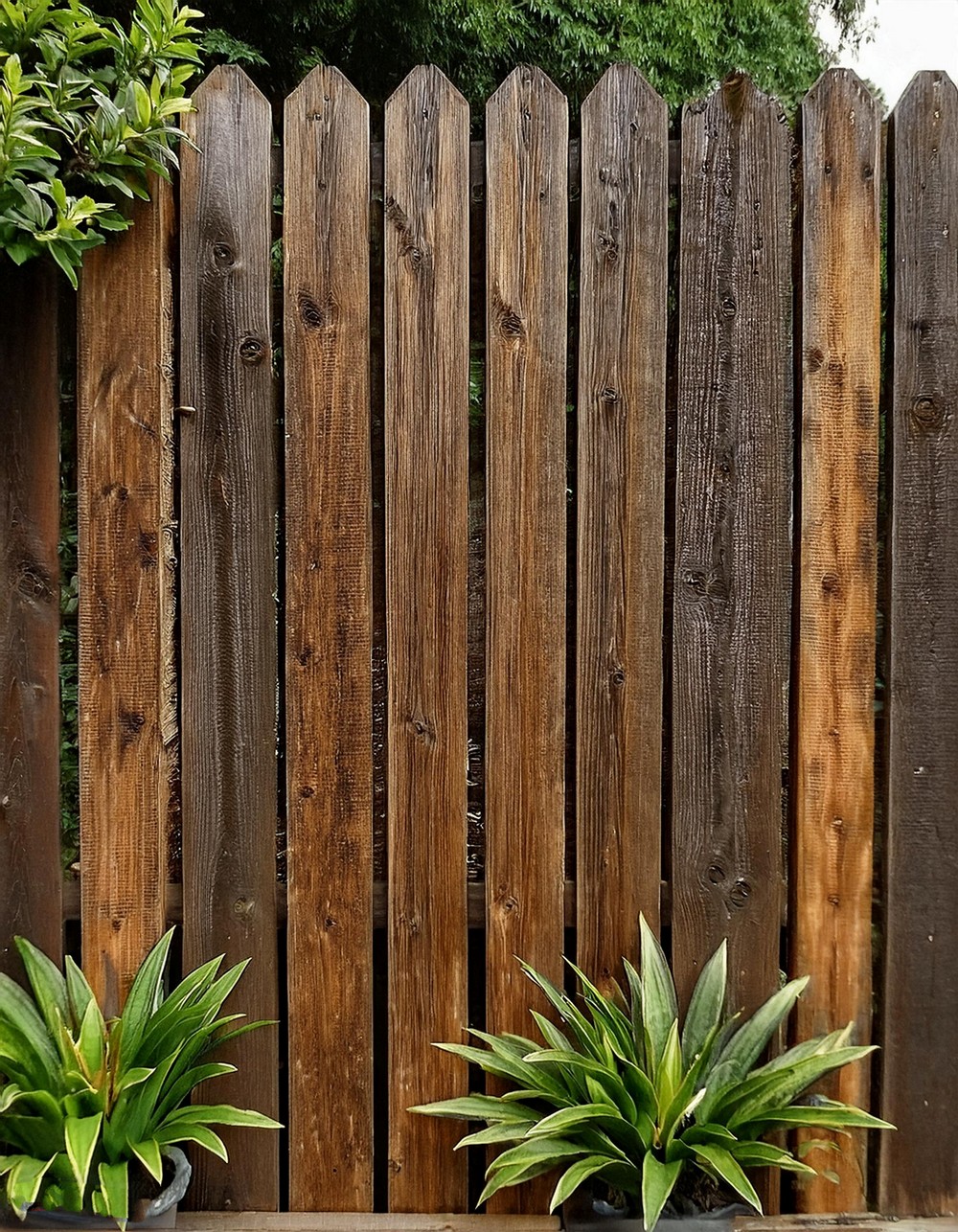 Distressed Wood Fence Patio Wall