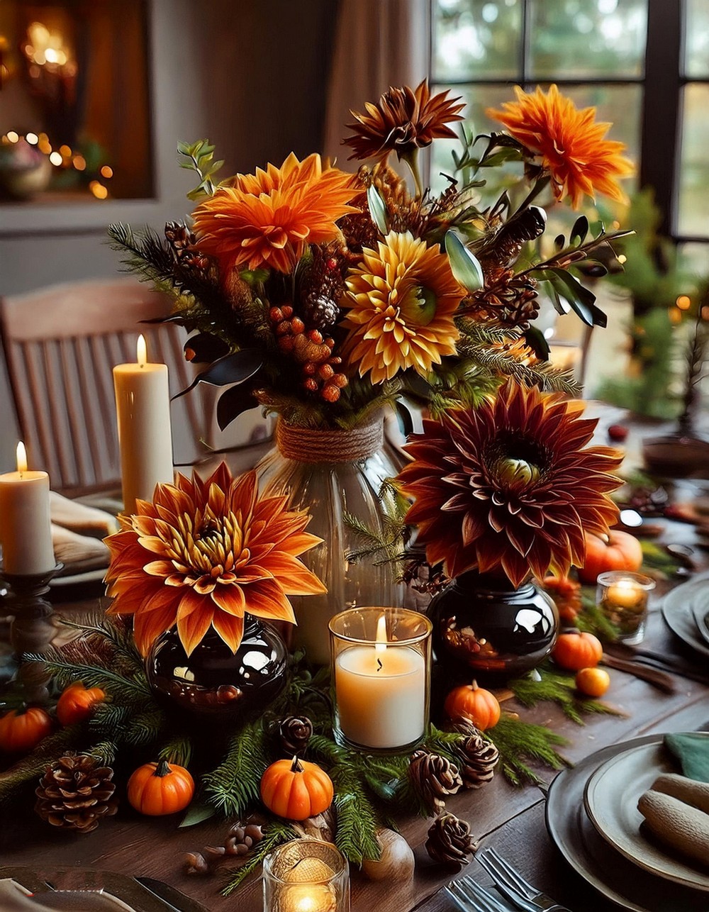 Fall-inspired Centerpieces for Dining Tables