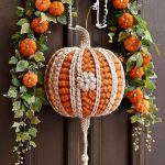 Macrame Pumpkin Door Hanger with Beads