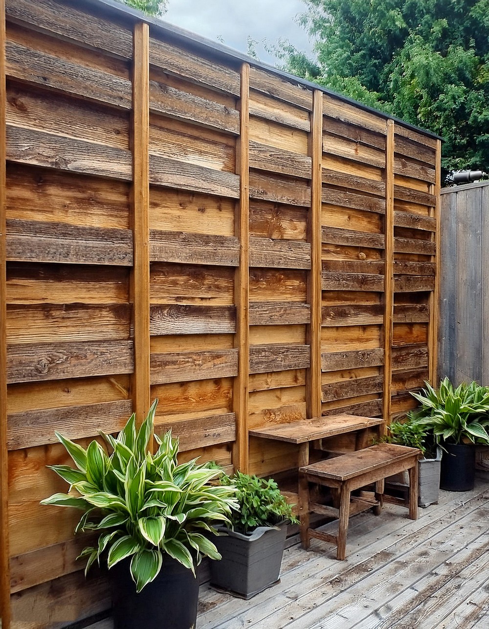 Rustic Wood Pallet Patio Wall