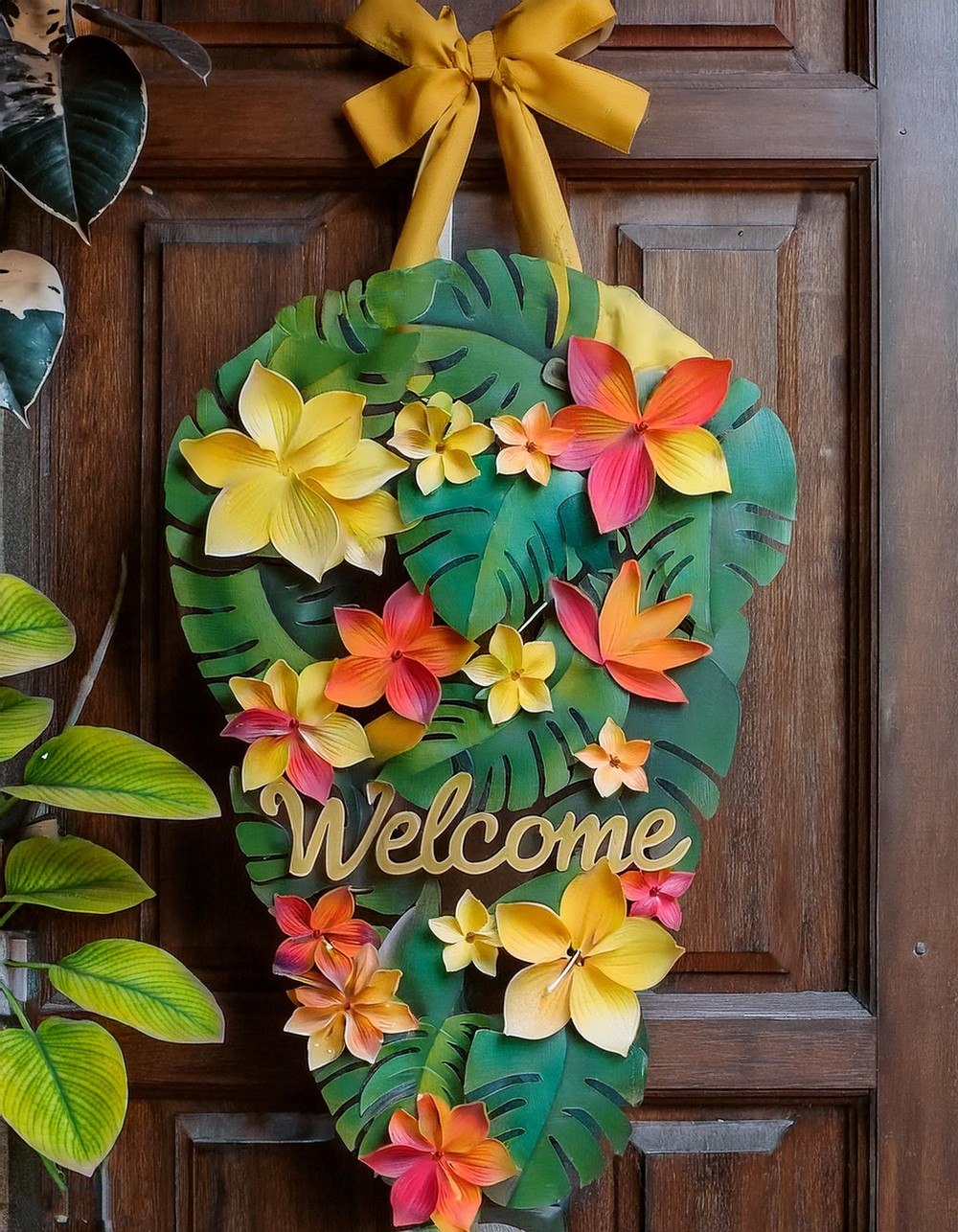 Tropical Leaves Welcome Hanger