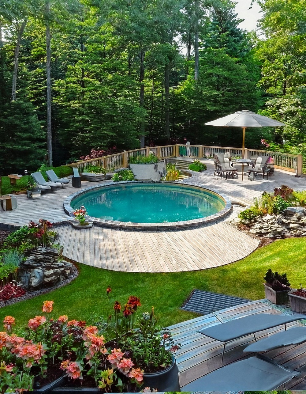 Wraparound Deck with Screened-in Porch