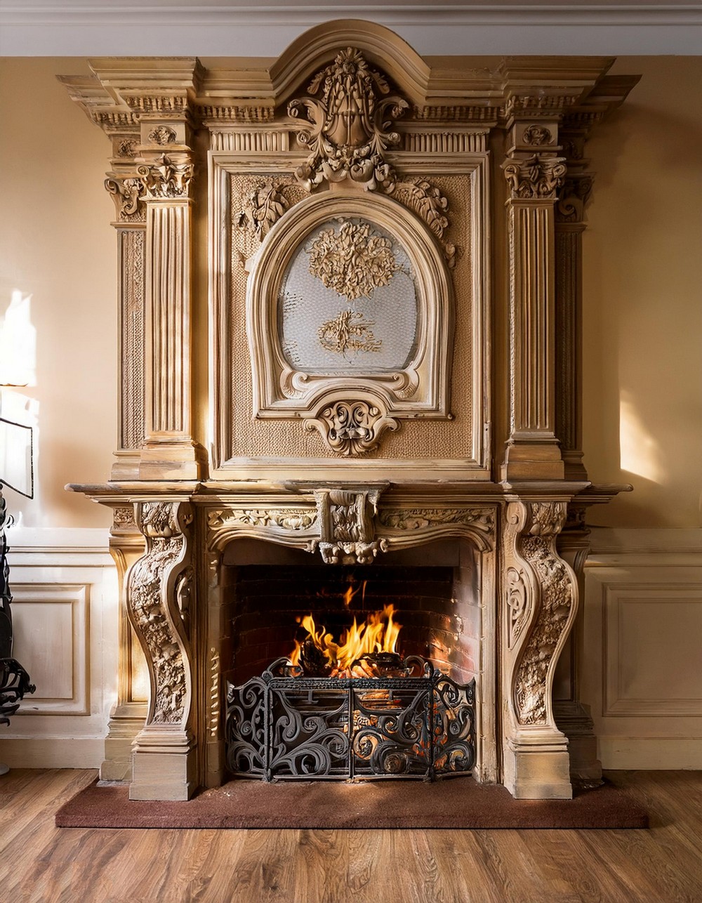 Intricately Carved Fireplaces