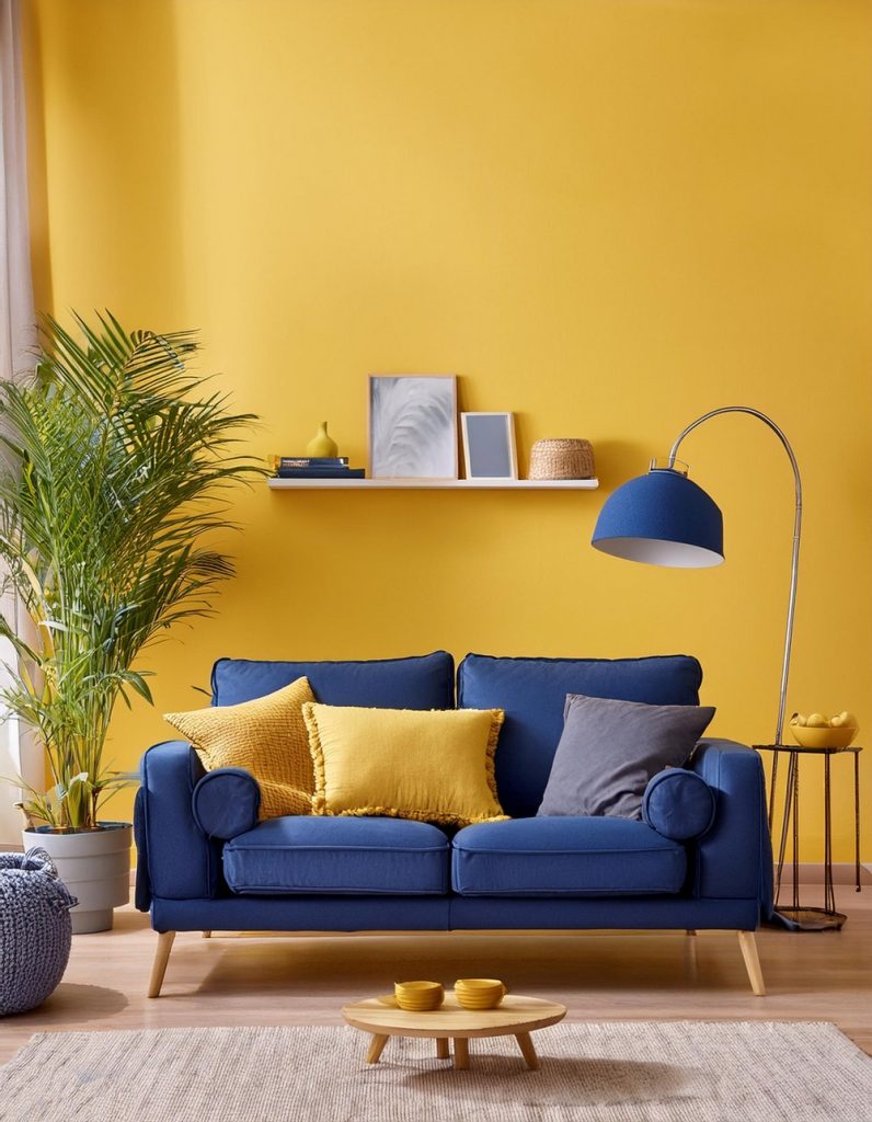10 Blue And Yellow Color Living Room Ideas - All Crafts