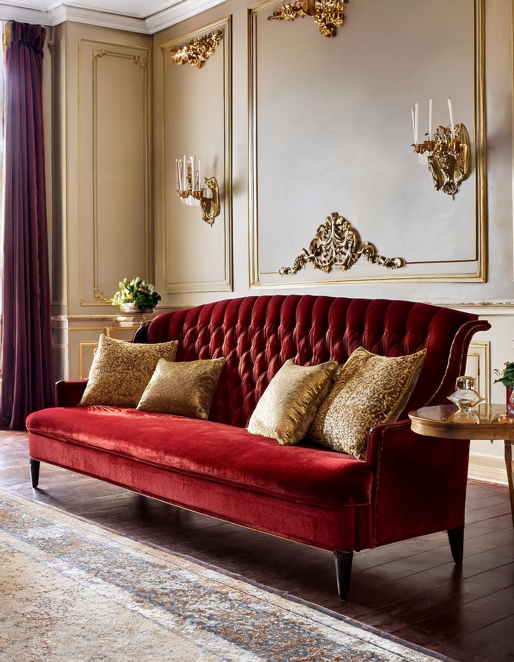 Velvet Sofas with Ornate Details