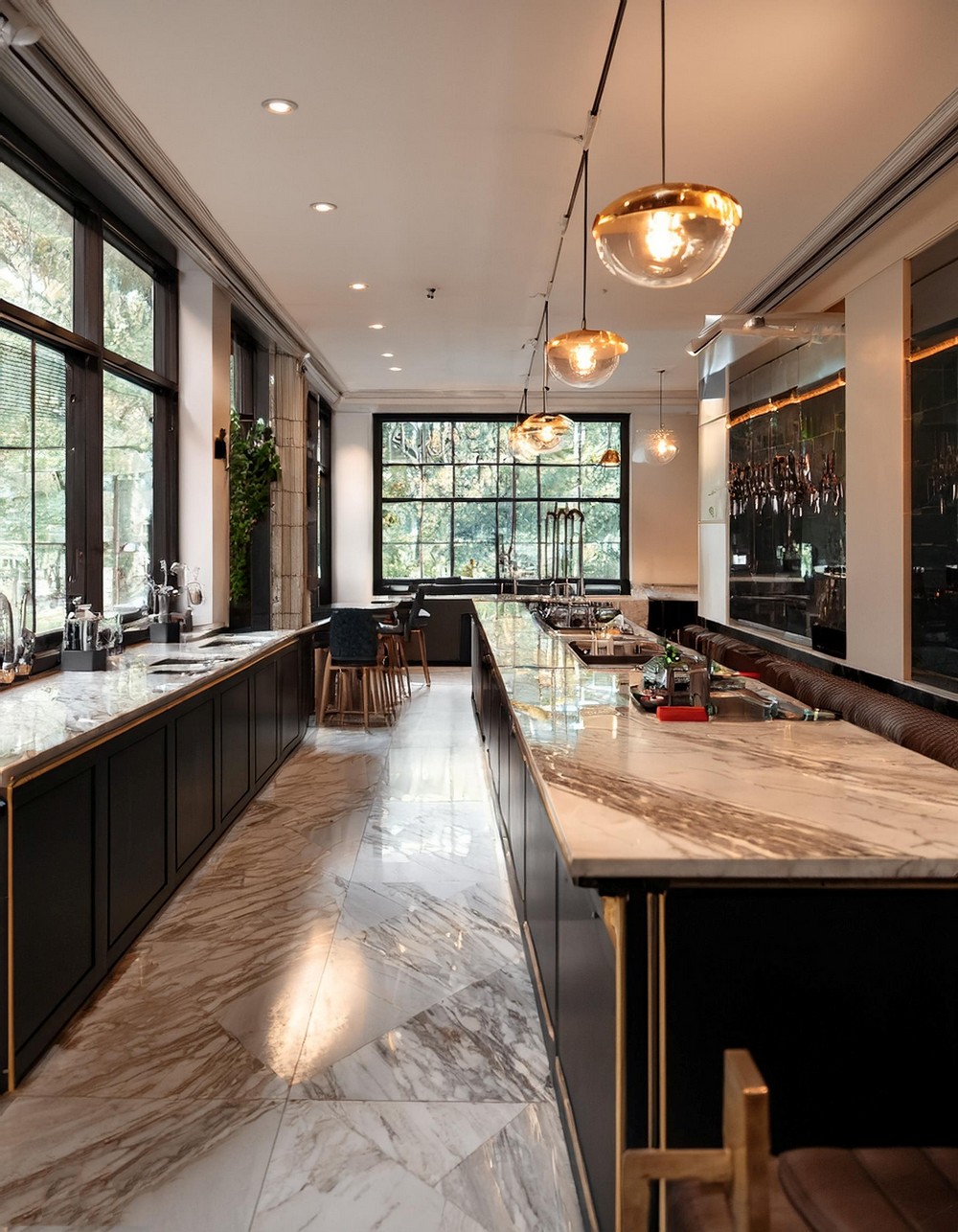 Marble Counter Tops In A Fancy Restaurant