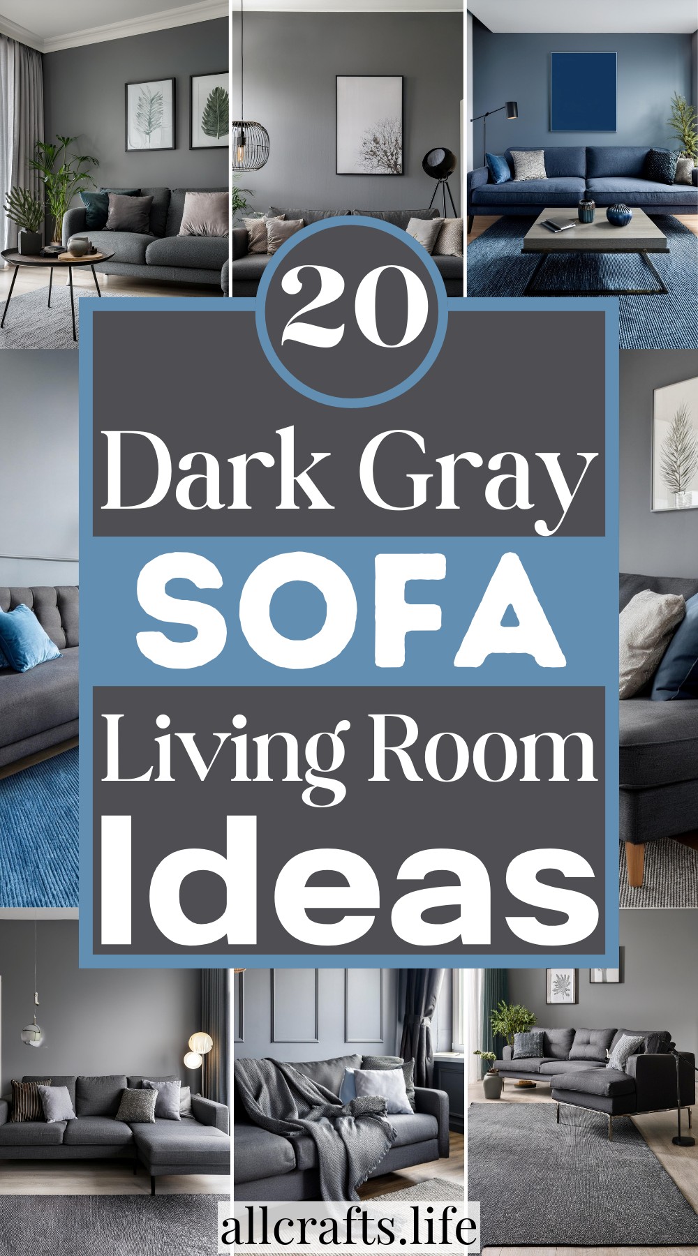 20 Dark Gray Sofa Living Room Ideas