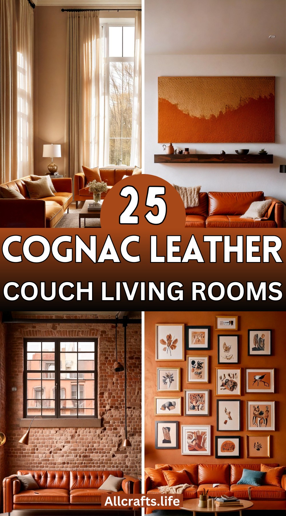 Cognac Leather Couch Living Room Ideas