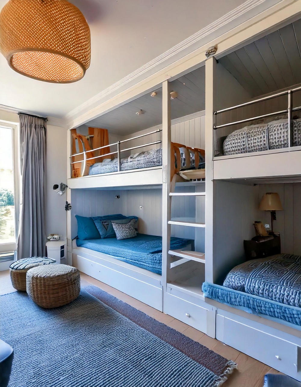 Built-In Bunk Beds with Industrial Flair