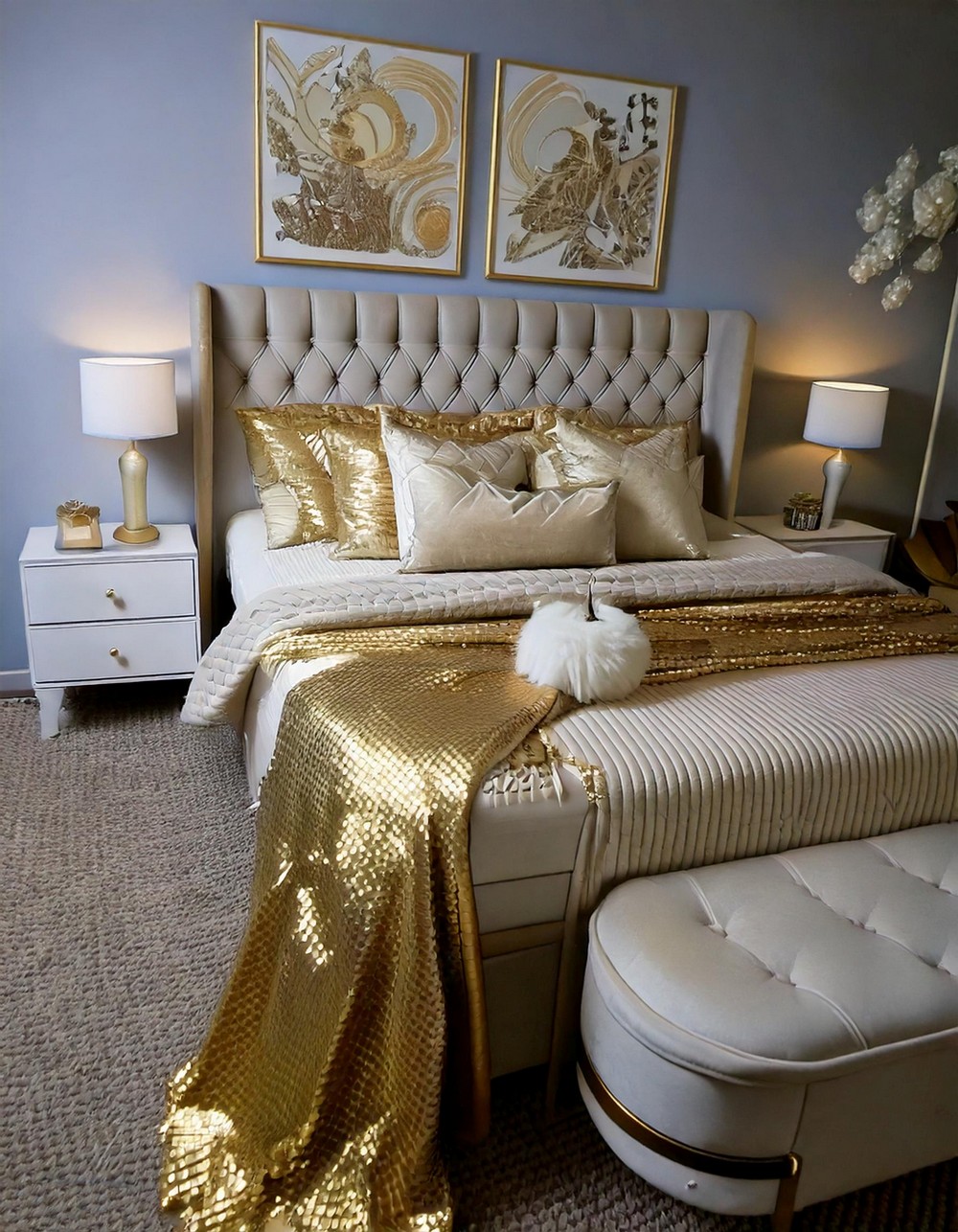 Glamorously Cozy with Gold Accents