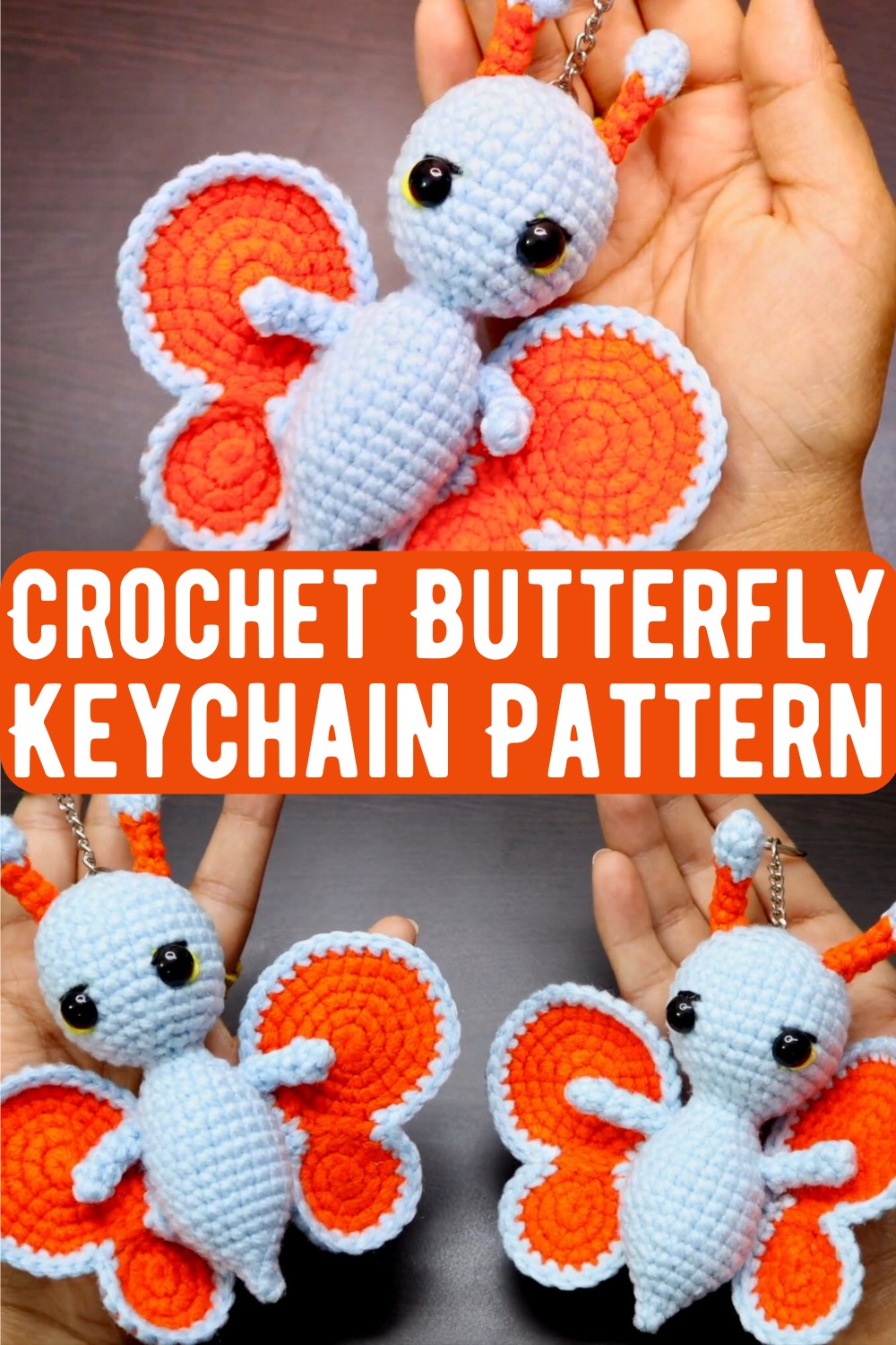 Crochet Butterfly Keychain Pattern