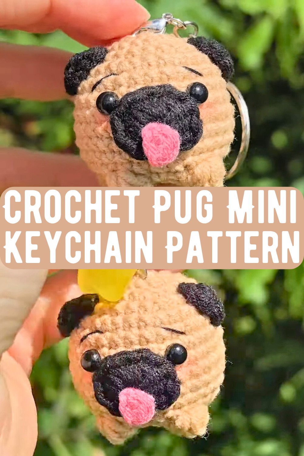 Crochet Pug Mini Keychain Pattern