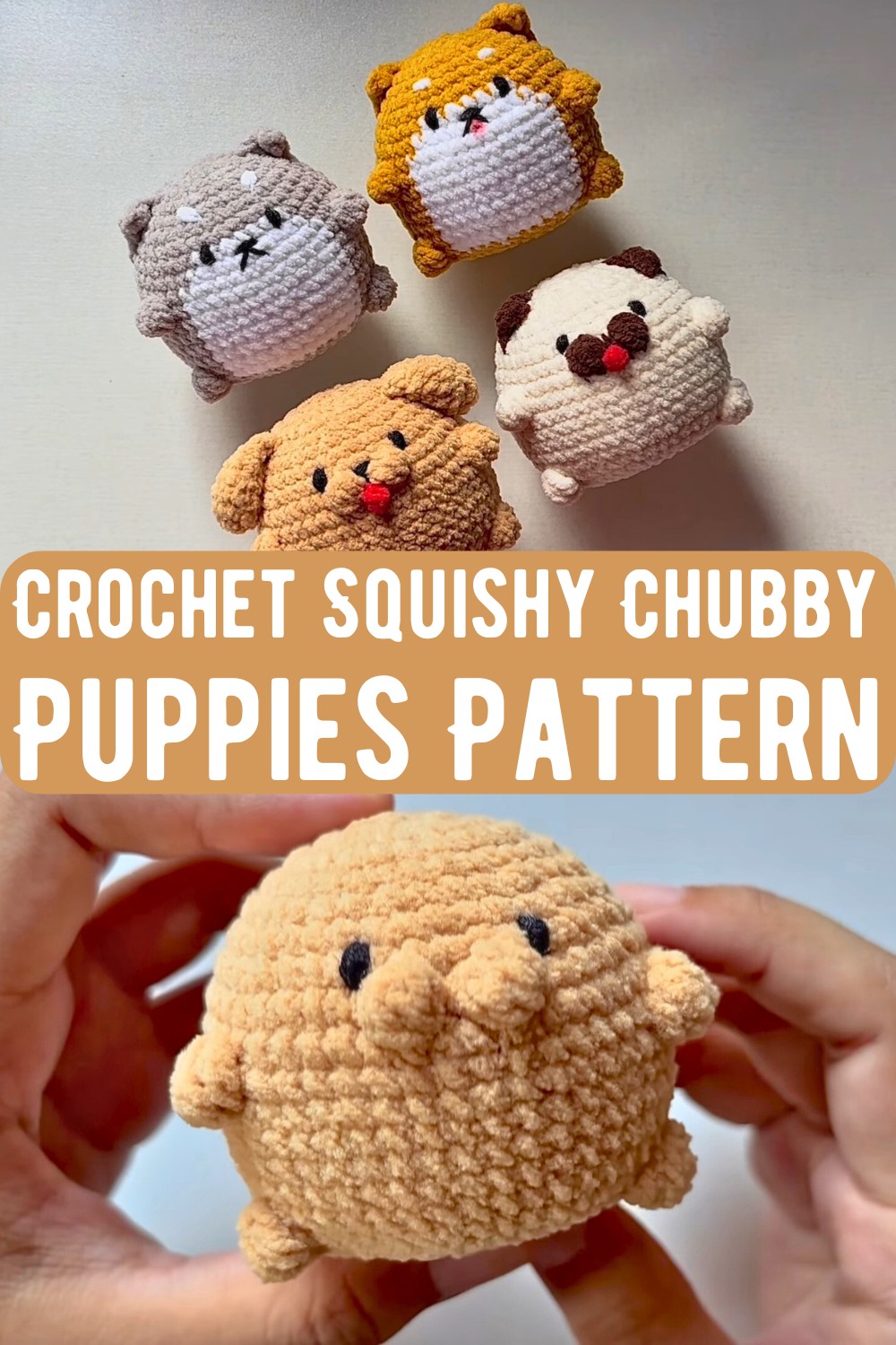 Crochet Squishy Chubby Puppies Pattern