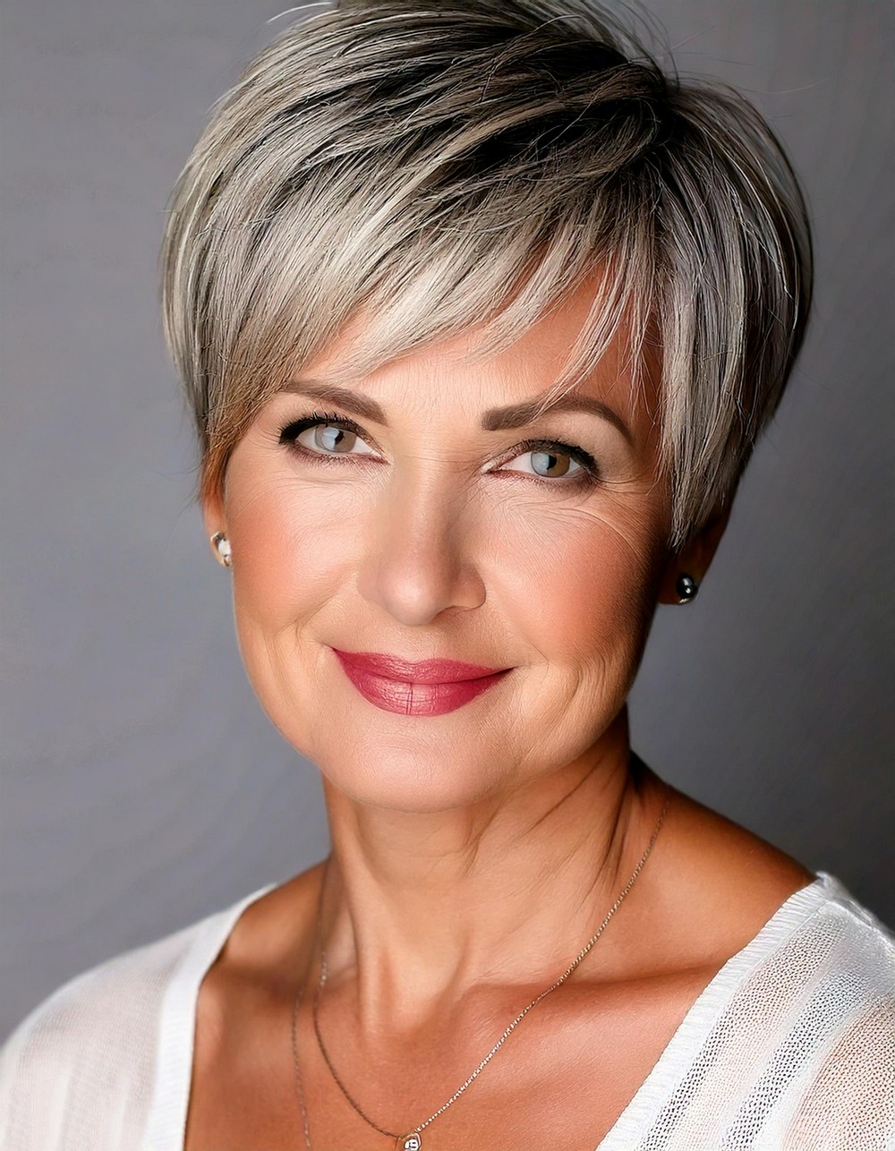 Elegant Pixie with Silver Highlights