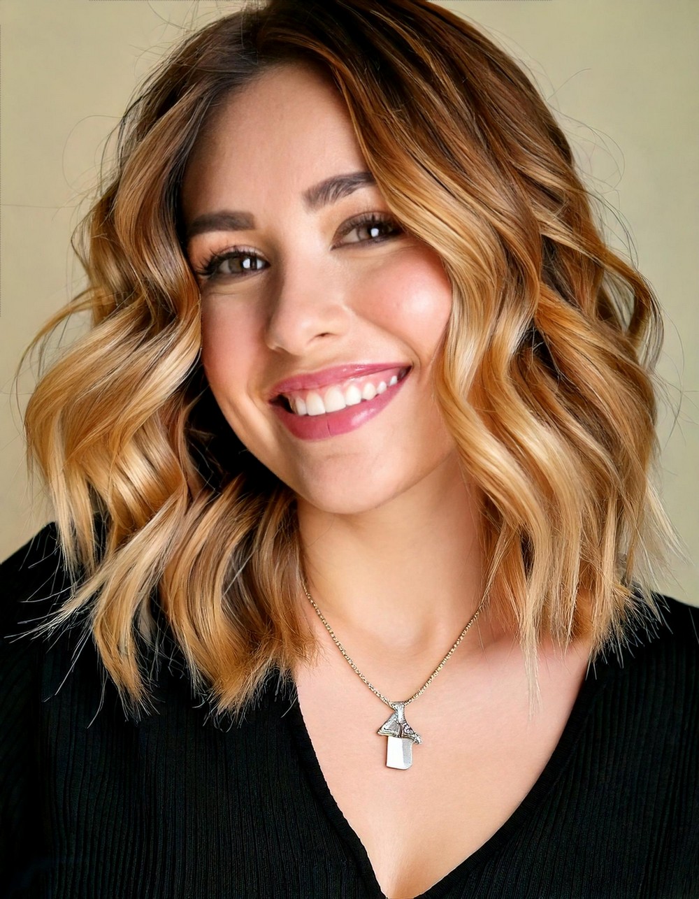 Face-Framing Layers with Subtle Balayage