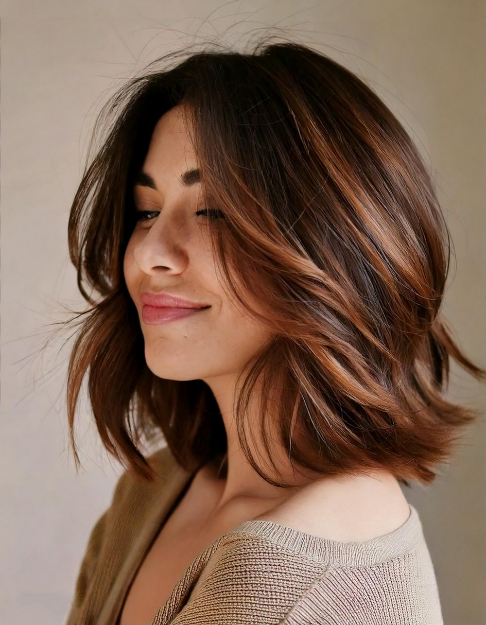 Medium Length Bob with Feathered Ends