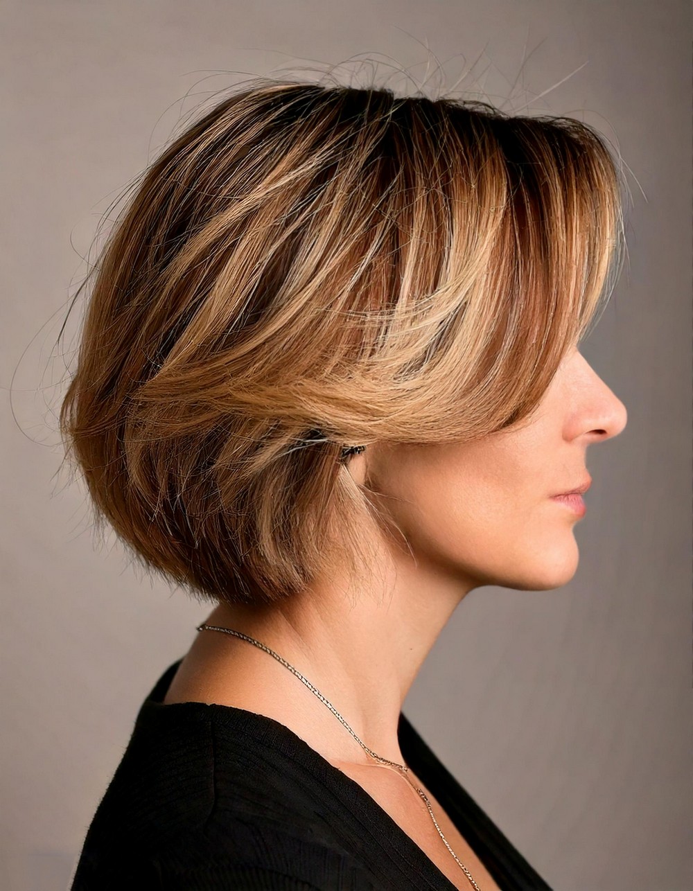 Textured Bob with Highlights