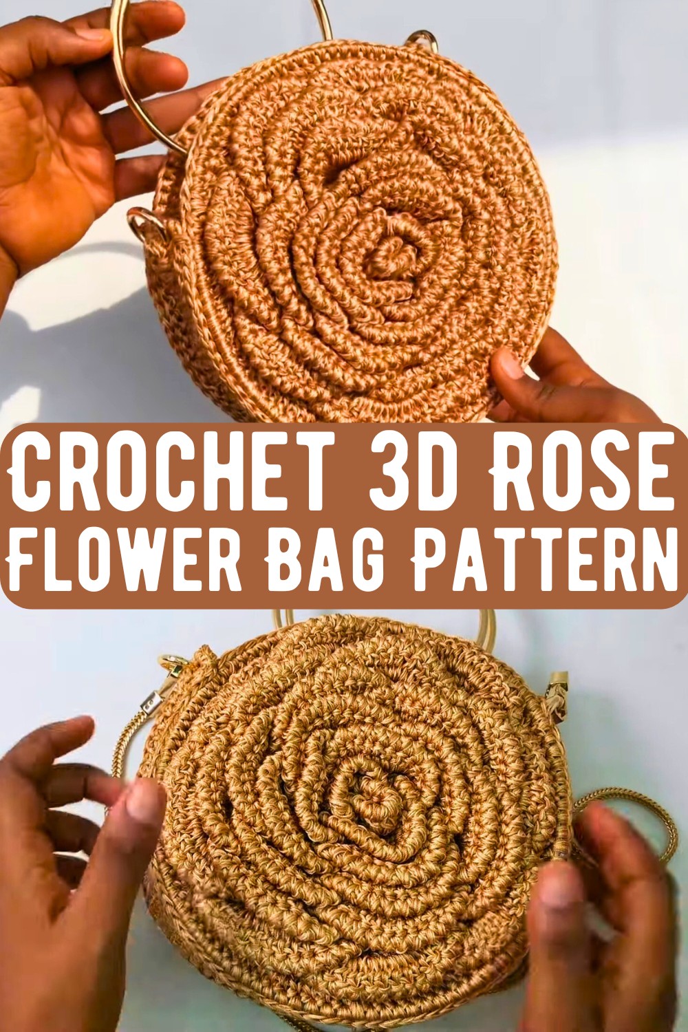 Crochet 3d Rose Flower Bag Pattern