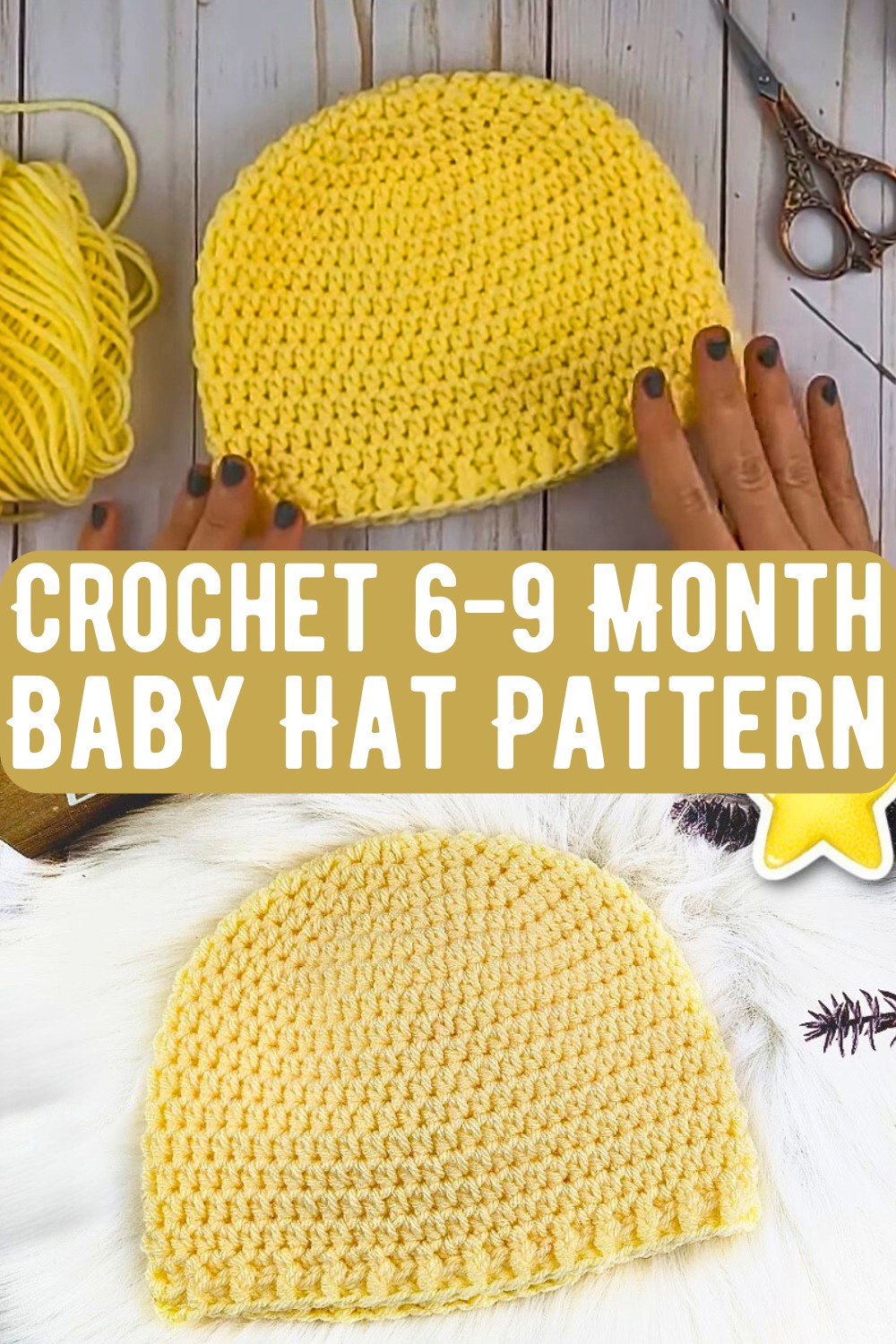 Crochet 6-9 Month Baby Hat Pattern