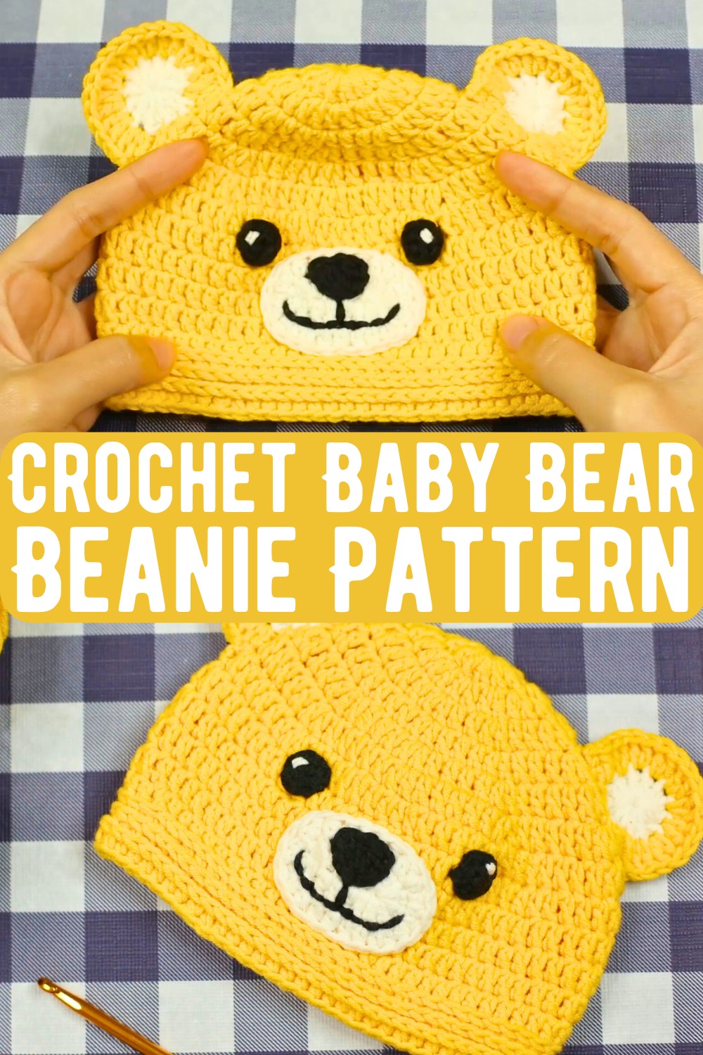 Crochet Baby Bear Beanie Pattern