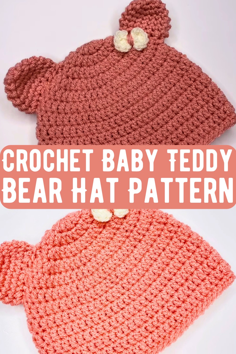 Crochet Baby Teddy Bear Hat Pattern