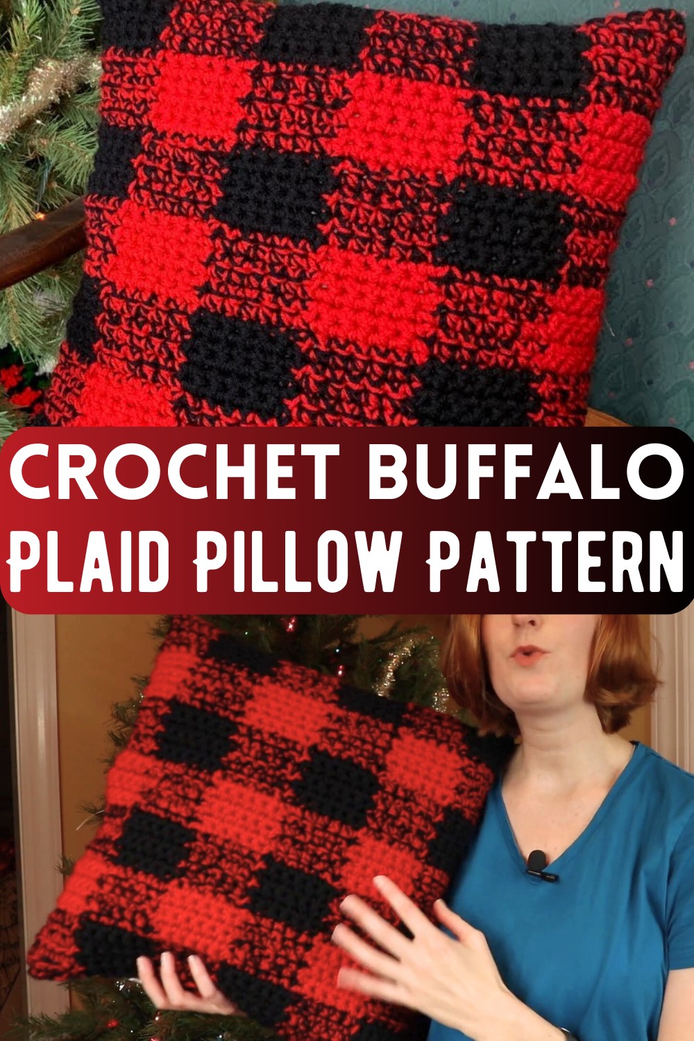 Crochet Buffalo Plaid Pillow Pattern